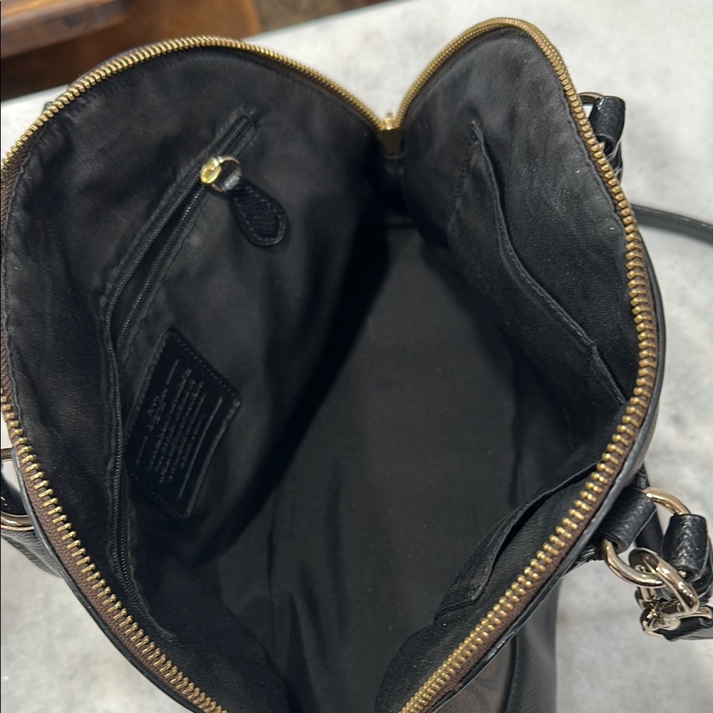Coach Brown and Black Satchel with Timeless Charm - Picture 3 of 7